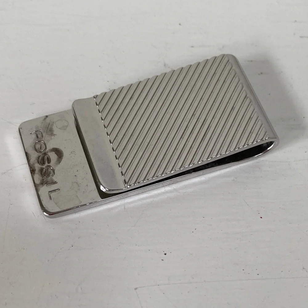 Fossil Textured Silver plated Money Clip